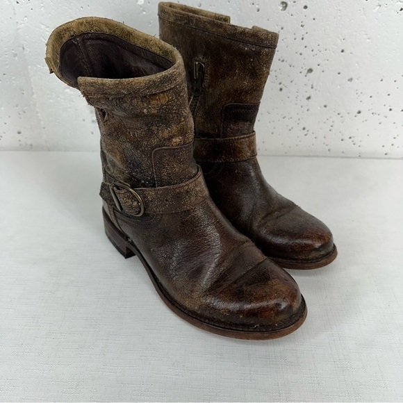 Sendra Women's size 6 Brown Distressed Leather Harness Calf Boots - Picture 1 of 17